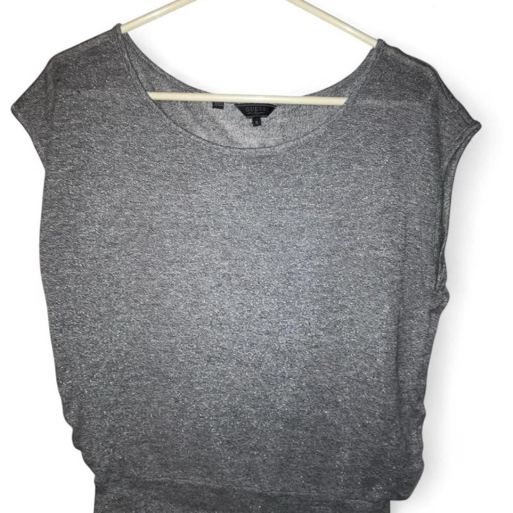 Guess Women's Heather Gray Short Sleeve Top